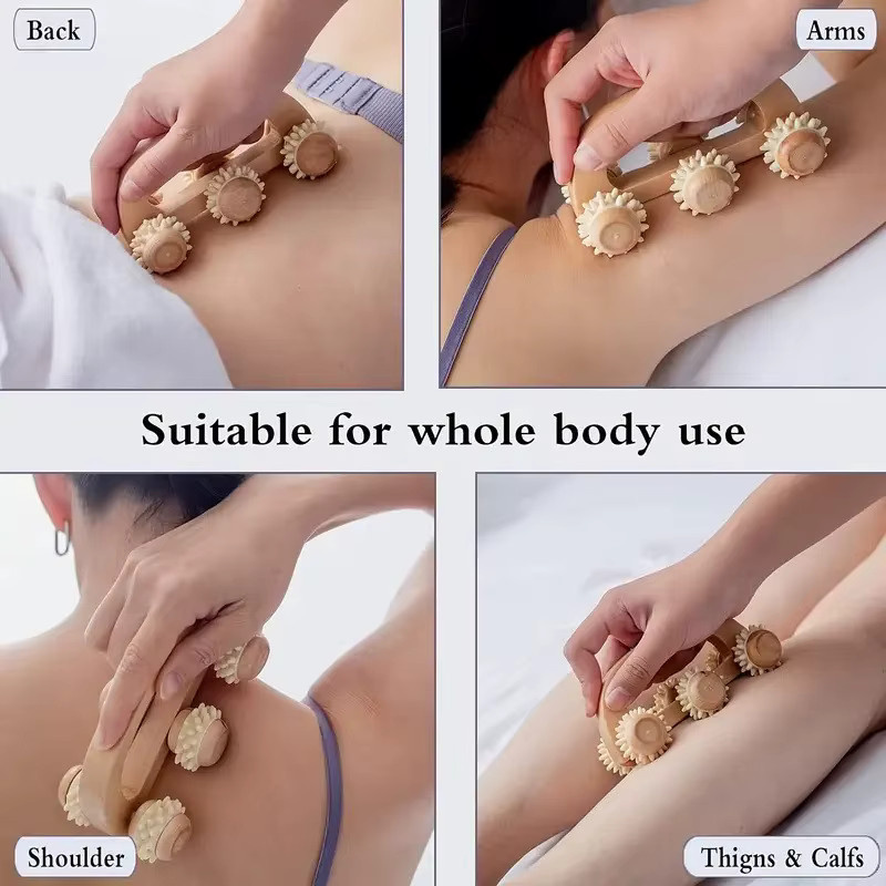 Massageroller aus Holz, manuelles Massagegerät für Körper, Unisex - Bild 3