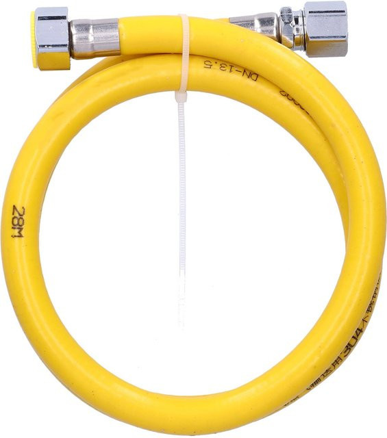mfySpace Brennstoffgasschlauch aus 304 Edelstahl für Flüssiggasleitungen in der Heimküche, Farbe: Gelb, Länge: 1 m, Anschluss: Buchse Port - Bild 1