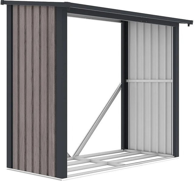 Kaminholzregal Birwood von Vente-unique aus verzinktem Stahl in Anthrazitgrau, Höhe: 170 cm - Bild 1