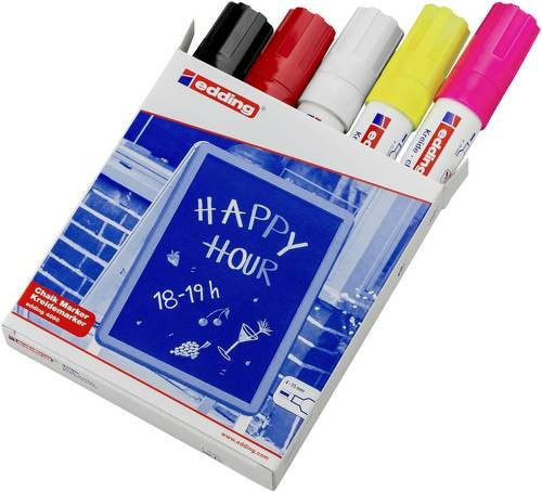 Edding 4090 Kreidemarker Set Multicolor mit Keilspitze für Whiteboards - Bild 1