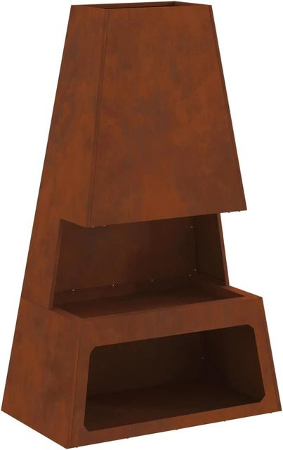 vidaXL Feuerstelle aus Stahl in Braun, H x B x T: 100 x 60 x 35 cm - Bild 1