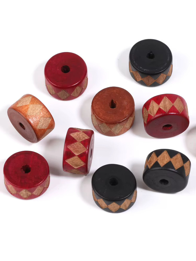 Laudsong Holzperlen, bunt, 8 x 15 mm, Unisex - Bild 4