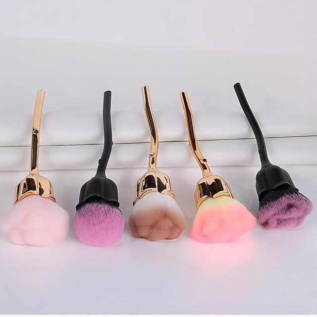 Rose Blume Make-up Pinsel für loses Puder und Foundation - Bild 1