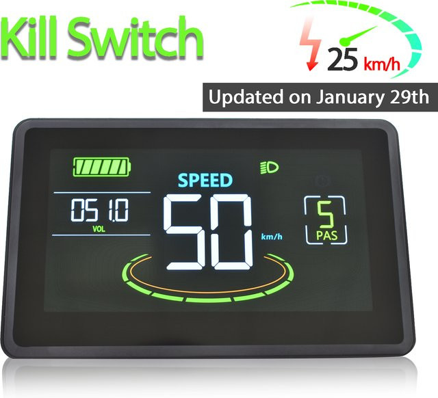 Haytrix H6C Fahrradcomputer mit großem LED-Display, wasserdichter Kilometerzähler und Geschwindigkeitsmesser in Schwarz - Bild 1