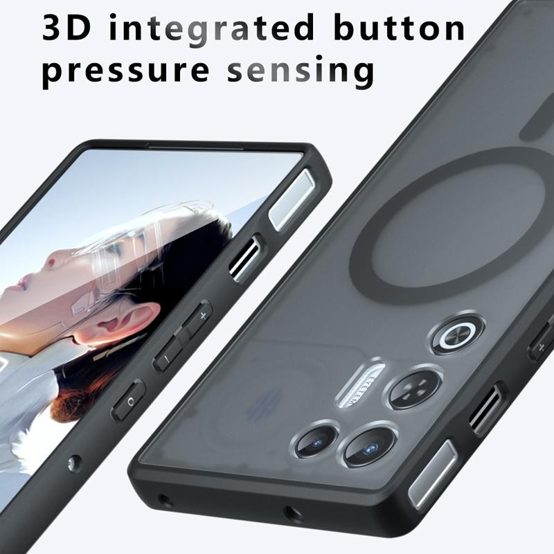 Stoßfeste magnetische Schutzhülle für ZTE Nubia Red Magic 11 Air in Transparent, mattes PC+TPU Design mit Anti-Fingerabdruck-Schutz - Bild 3