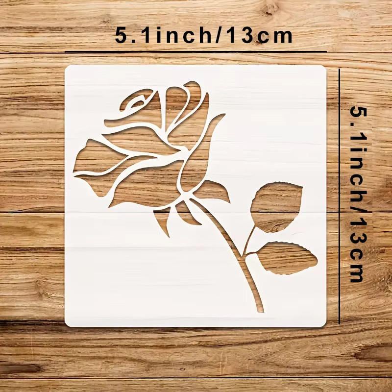 9-teiliges Rosen-Schablonen-Set aus PET für DIY-Malerei und Scrapbooking, Maße: 13 x 13 cm - Bild 1