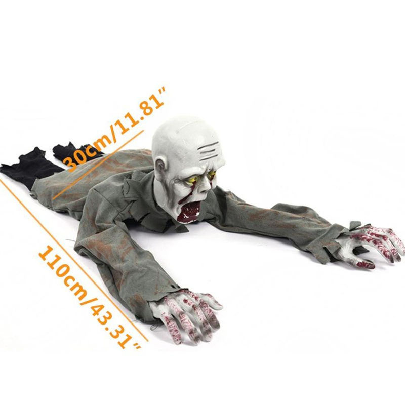 Gruseliger kriechender Geist von feiyanautoparts mit elektronischer Stimme und roten Augen für deine Halloween-Dekoration, Höhe: 110 cm, Breite: 30 cm - Bild 2