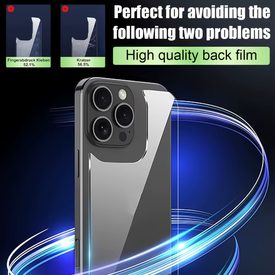 NNBILI 3er Set Gehärtetes Glas Displayschutzfolie für iPhone 17 16 15 14 13 12 11 Pro Max in Transparent mit hoher Transparenz - Bild 3