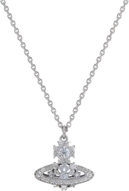 Vivienne Westwood Halskette, Narcissa Kristall Saturn Anhänger, 925 Silber, Damen - Bild 1
