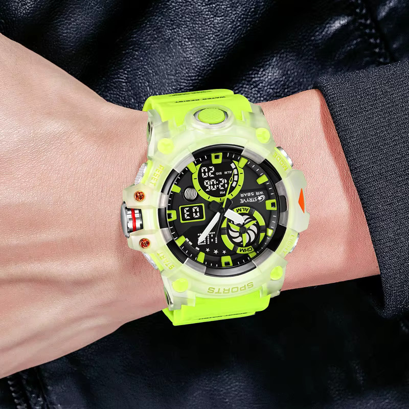 STRYVE Armbanduhr, Analog-Digital, Schwarz, Kunststoff, Edelstahl, 5 ATM, Herren - Bild 4