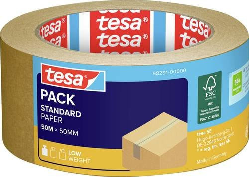 tesa STANDARD ecoLogo Packband aus FSC-Papier und Naturkautschuk, braun, Breite: 50 mm, Länge: 50 m - Bild 1