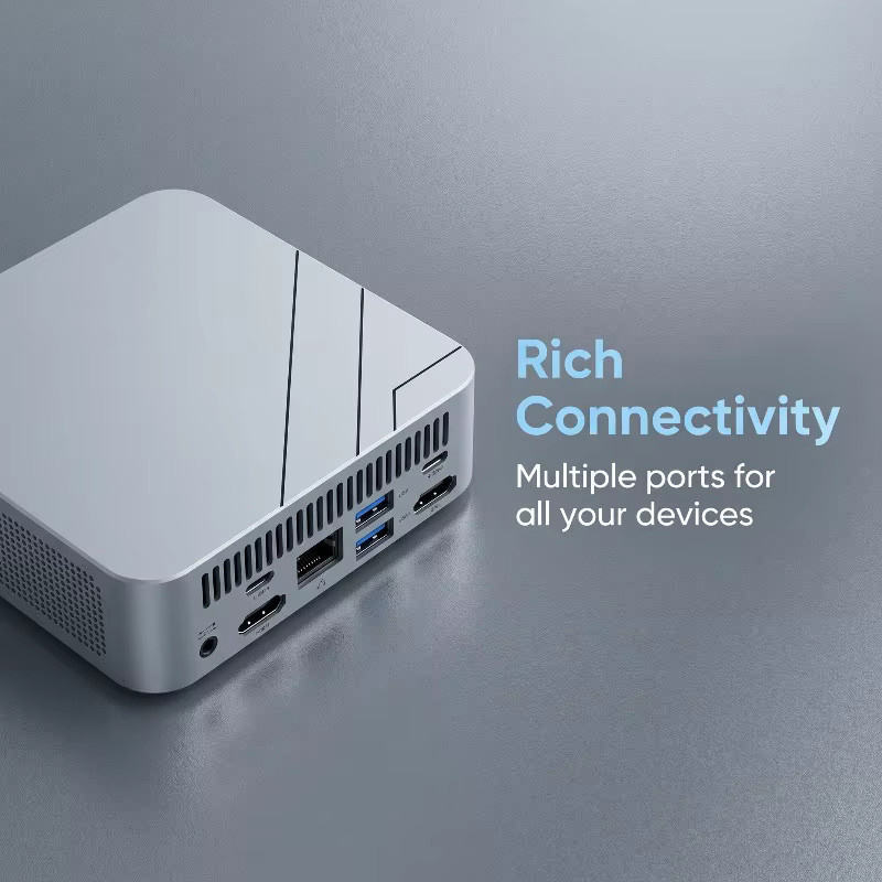 Tragbarer Mini-Computer Intel Core N150 in Silber mit SSD und vielseitigen Anschlüssen für Gaming, Büro und Studium - Bild 2