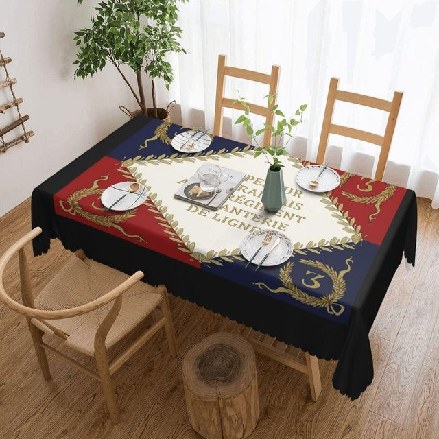 Ölbeständige rechteckige Tischdecke mit Napoleonischer Französischer Regimentsfahne von JINGYUE Pet, Blau, B/T: 137 x 183 cm - Bild 1