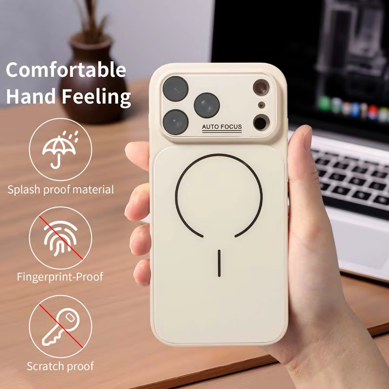 Tsimak Magnetische Schutzhülle für iPhone mit Smooth Glass Lens und MagSafe Unterstützung in Lila - Bild 6
