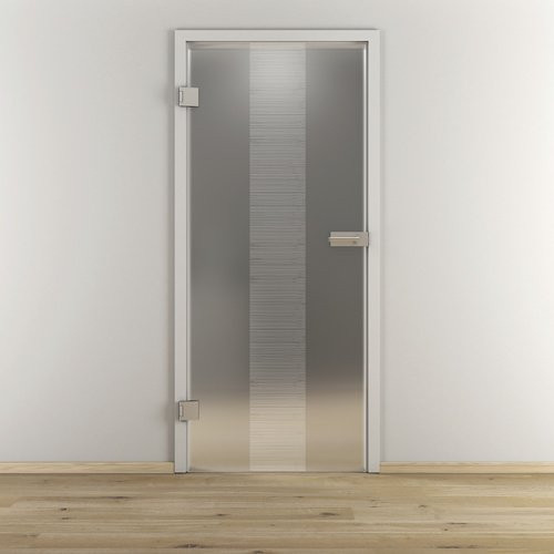 NOVADOORS Glasdrehtür NOVA 557 modern, matt transparent, linksanschlag, B: 83,4 cm, H: 197,2 cm, T: 28,2 cm - Bild 1