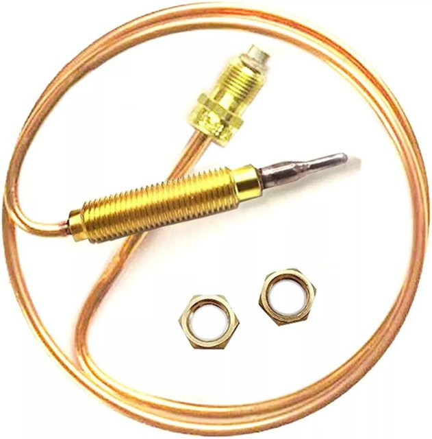 Hochtemperaturbeständiges Thermoelement aus Metall für Gaskamine und Gasherde, Länge: 600 mm, Farbe: Gold - Bild 1