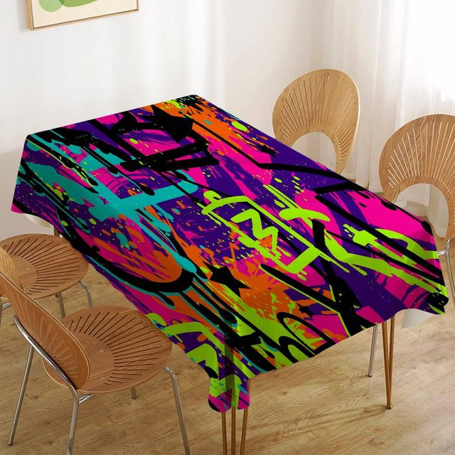 Waschbare Tischdecke mit Graffiti Street Art Design von JMG Household Supplies, rechteckig, mehrfarbig, B x T: 100 x 140 cm - Bild 1