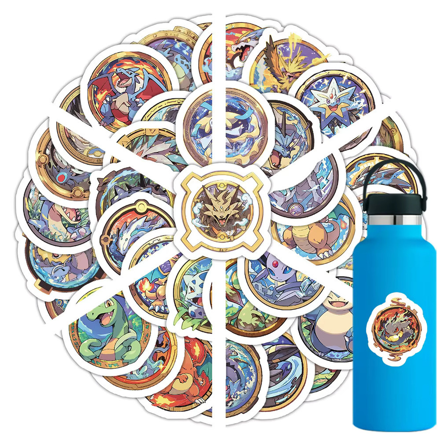 Bandai Pokemon Aufkleber, 60 Stück, Pikachu, Kawaii Anime Sticker - Bild 2