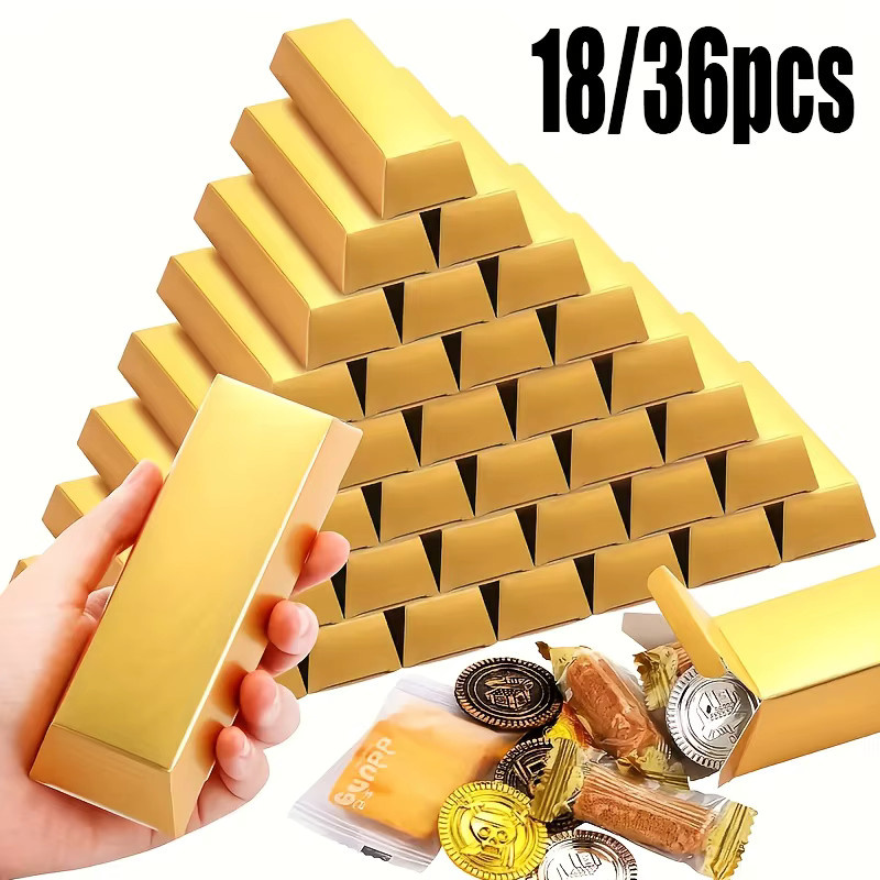 Goldene Bar-Süßigkeitsschachteln aus Papier für Hochzeiten, Geburtstage und Partys - Bild 2