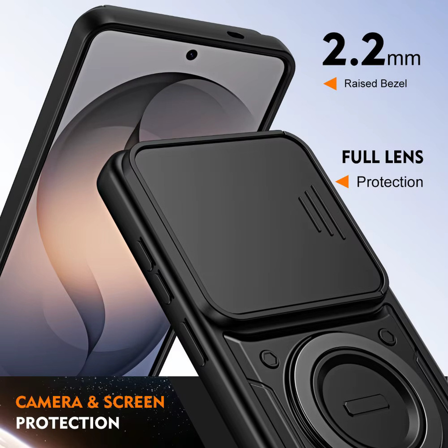Samsung Schutzhülle mit magnetischem Ringhalter und Schiebe-Kameraschutz in Blau für Galaxy S26+ Ultra A57 A37 A17 A07 A56 A36 A26 5G - Bild 5