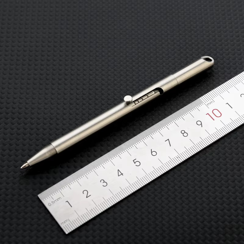 Tragbarer 2-in-1 Edelstahl-Stift als Schlüsselanhänger mit Radierbarem Bleistift in Silber - Bild 3