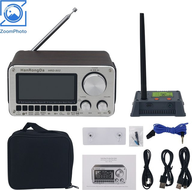 TZT Retro Smart Holzradio HRD-802 mit Bluetooth 5.2 und Dual-Lautsprecher in Braun - Bild 1
