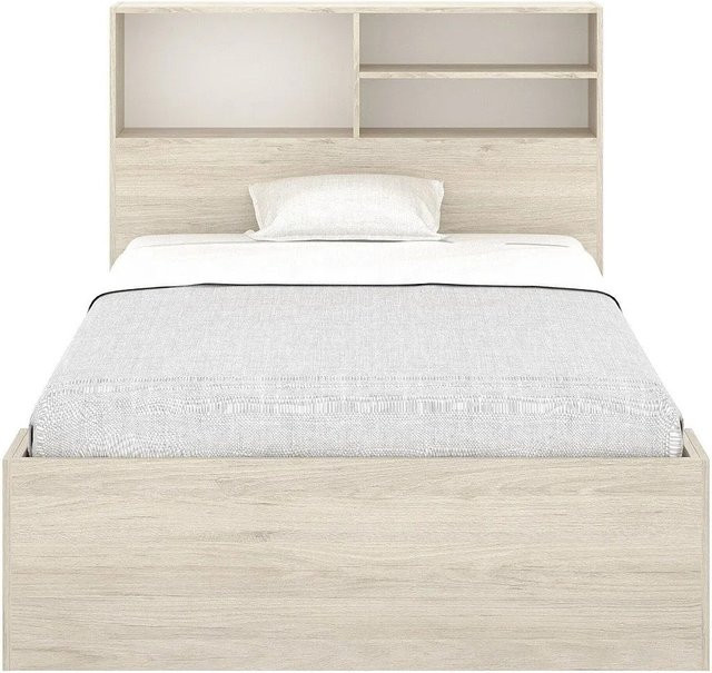 Vente-unique Bettrahmen Vardiel in Naturfarben Hell und Weiß, B/T/H: 127,4 x 217,6 x 110,0 cm - Bild 1