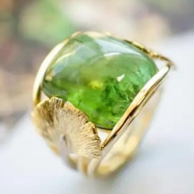Lucky Star Jewelry Ring, Messing, Grüner Zirkonia, Damen, Boho - Bild 1
