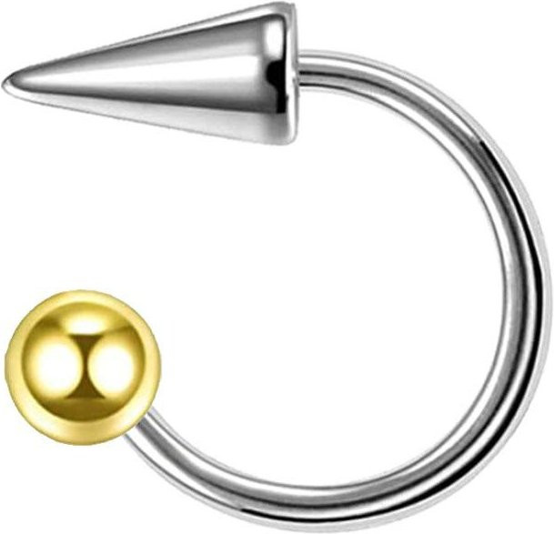 Lippenring Edelstahl, Gold, 16G, 10mm - Bild 1