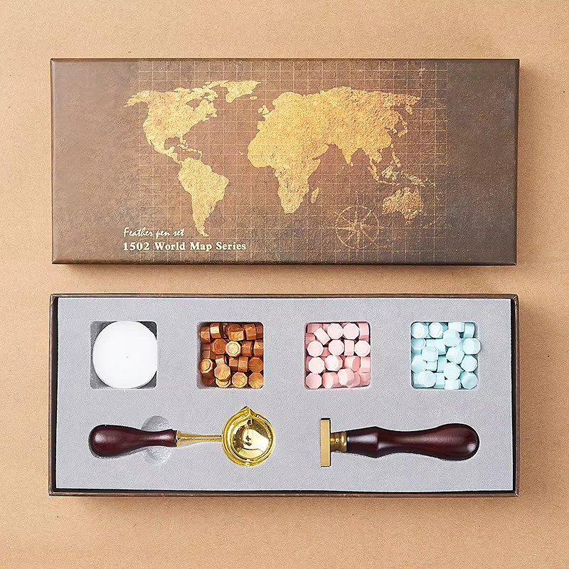 QWELL Personalisiertes Wachssiegel-Stempelset mit individuellem Logo-Design aus Messing und bunten Siegelperlen für DIY-Hochzeitsumschläge und Einladungen - Bild 5