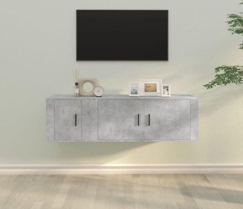 2-teiliges Vidaxl TV-Schrank-Set aus Holzwerkstoff in Grau im modernen Design - Bild 1