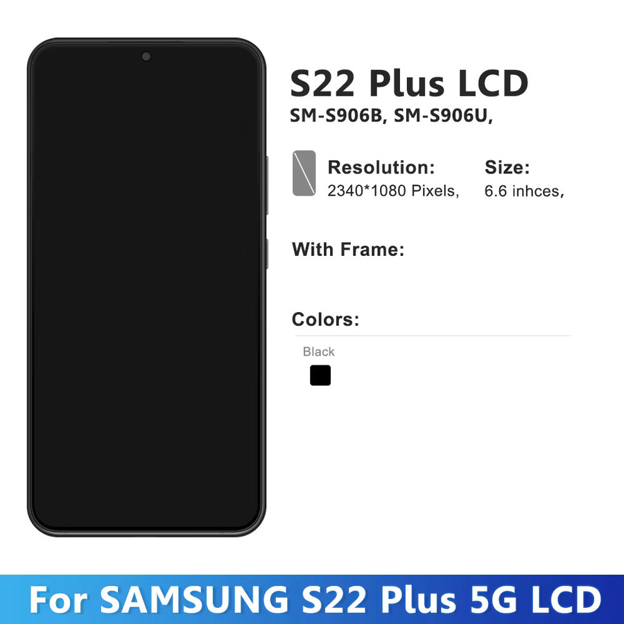 Samsung AMOLED LCD Display mit digitalem Touchscreen für S22 Plus 5G (SM-S906B), 6.6 Zoll, Schwarz - Bild 4