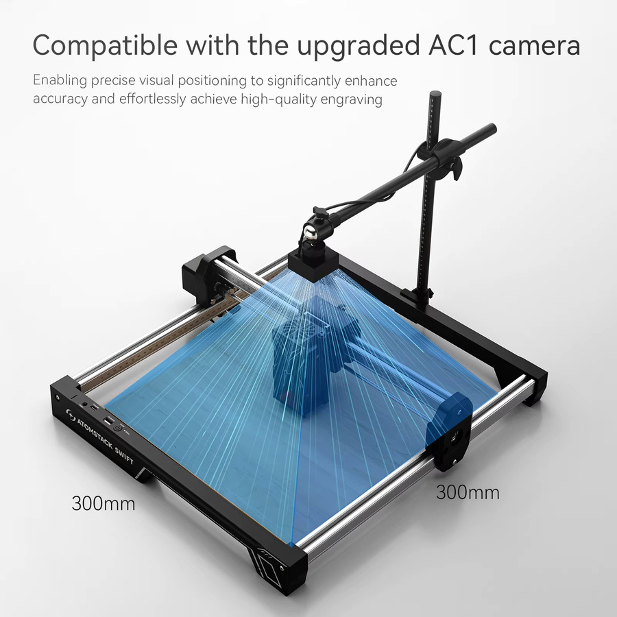 ATOMSTACK SWIFT Tragbare Lasergravurmaschine 12 W 7 W Lasergravierer für Holz, Acryl und Metall, Arbeitsbereich: 300 x 300 mm - Bild 6