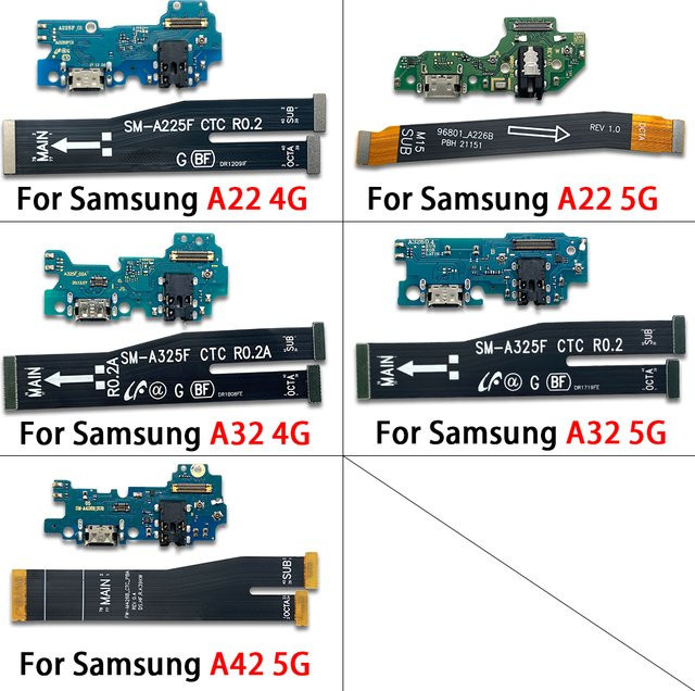 USB Dock Connector Ladeport Flex-Kabel mit Mikrofon-Modul für Samsung Galaxy A22 A32 A42 A33 (4G/5G Modelle) - Bild 1