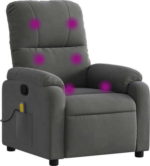vidaXL Massagesessel Dunkelgrau aus Mikrofasergewebe mit Armlehnen - Bild 1