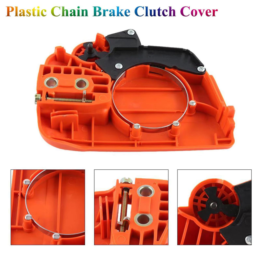 Husqvarna Kettensägen-Kupplungs- und Kettenradabdeckung mit Kettenbremse in Orange für die Modelle 235 235E 236 240 - Bild 2