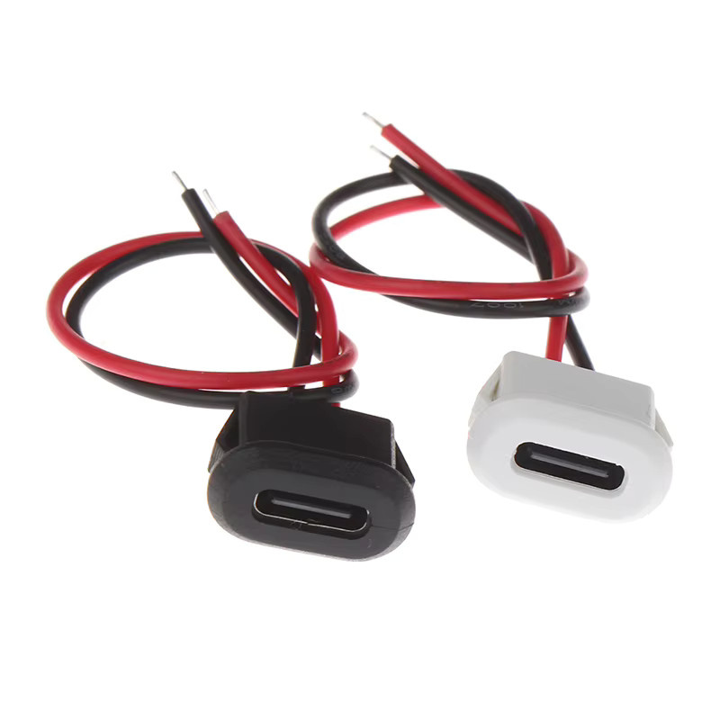 Wasserdichter 2-poliger USB-C Anschluss in Schwarz mit Schweißdrahtbuchse und direkter Kompression - Bild 2