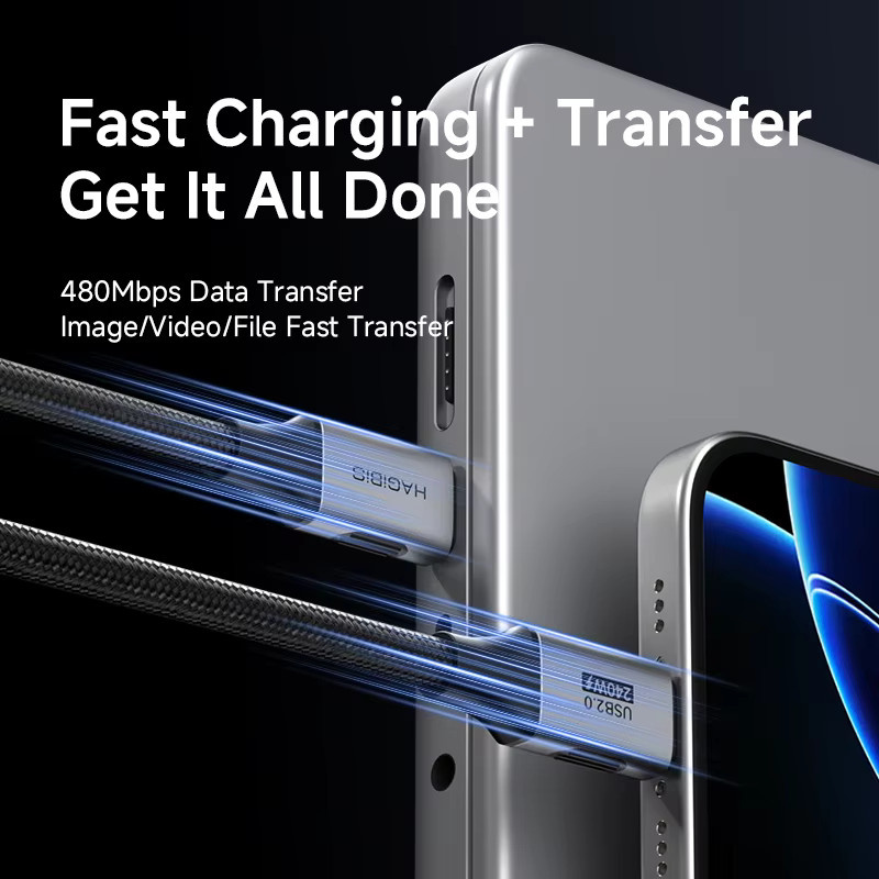 Hagibis USB-C auf USB-C Ladekabel mit 240 W und PD3.1 für schnelles Aufladen von iPhone 15/16/17 Pro, Laptops und Tablets - Bild 3