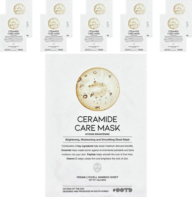 OOTD Ceramide Care Beauty Maske, 10 Stück, 25g, mit Ceramide, Peptide, Vitamin C - Bild 1