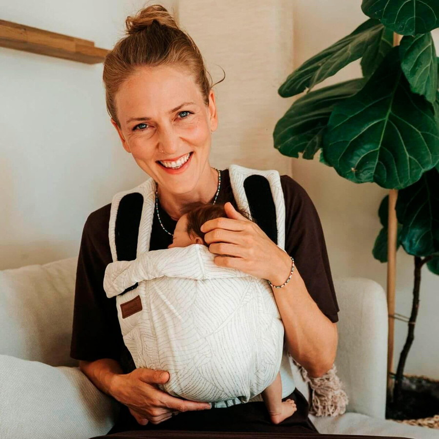Hoppediz Babytrage Bondolino b.pure Hybrid-Trage beige aus Baumwolle - Bild 2