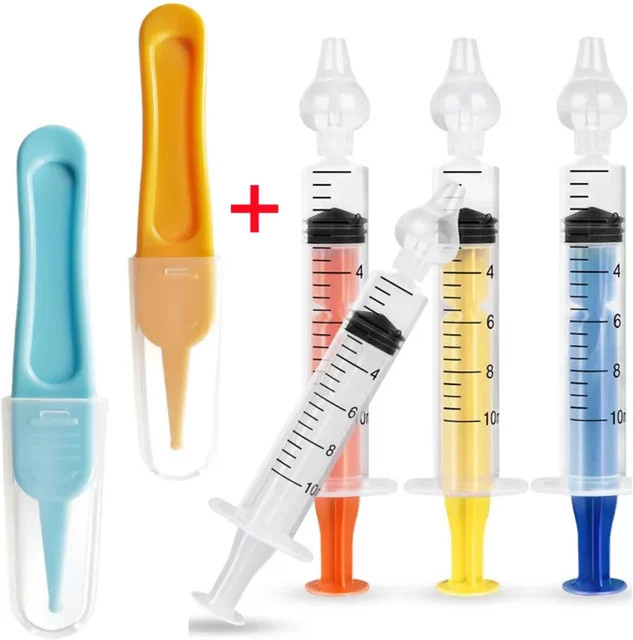 Professioneller Nasensauger für Babys und Kinder mit Nasenreinigung, Pinzetten-Set und Spritze zur Nasendusche für Neugeborene - Bild 1