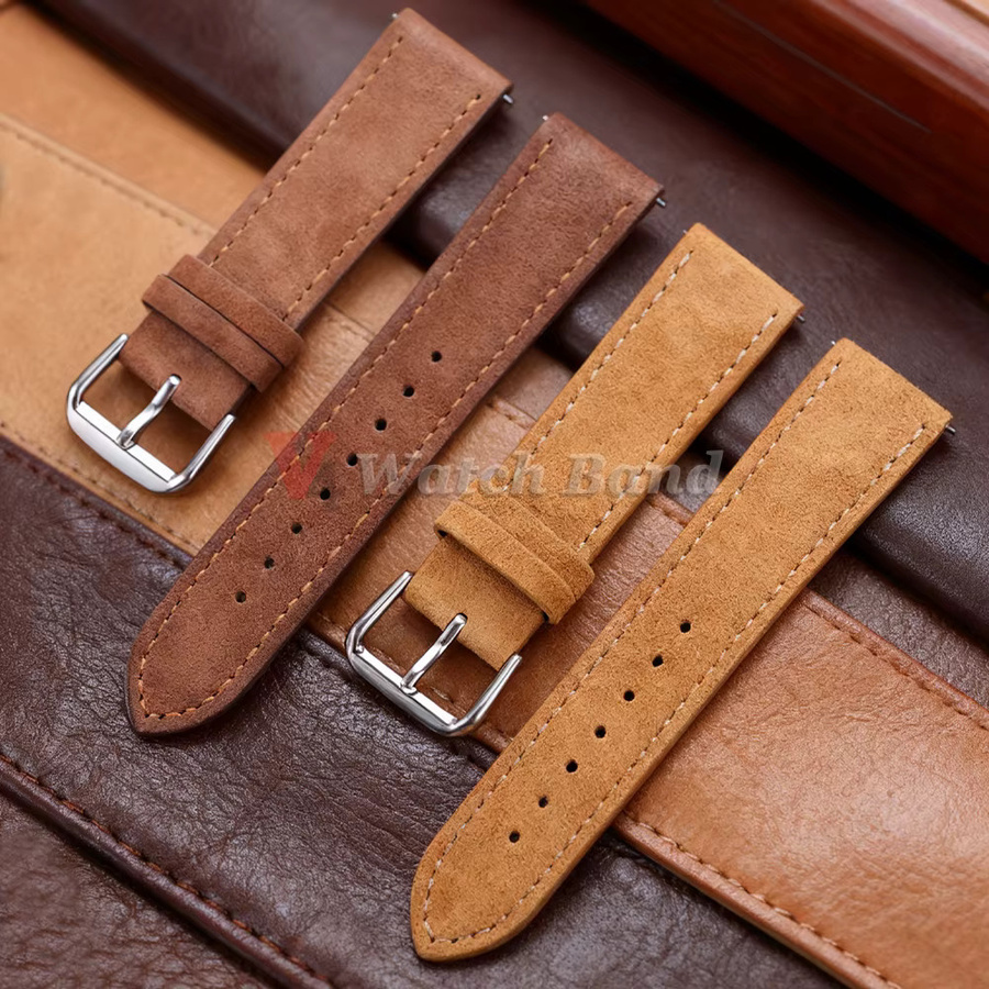 Uhrenarmband Wildleder, Rindsleder, Vintage Brown, Unisex - Bild 3