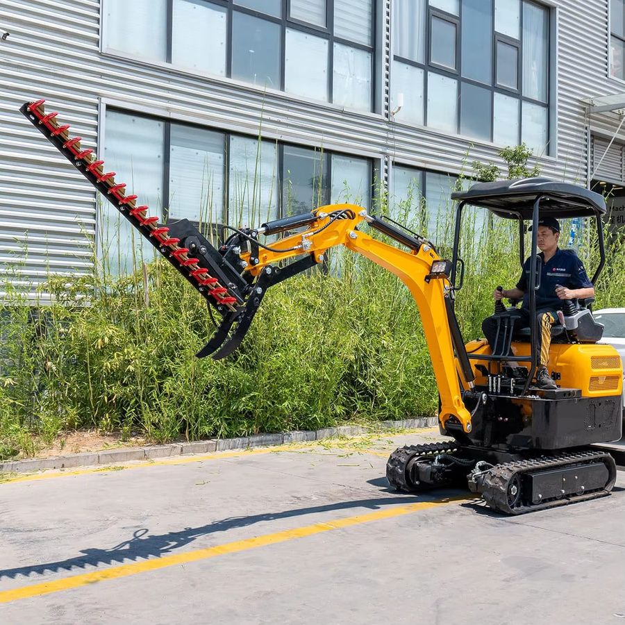 MMS Hydraulischer Heckenschneider-Aufsatz für 0,8-2T Minibagger in Schwarz - Bild 5