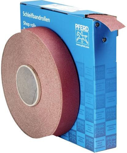 PFERD Korund Schleifbandrolle SBR für universelle Anwendung, Körnung 80, Farbe Braun, Breite: 40 mm, Länge: 50 m - Bild 1