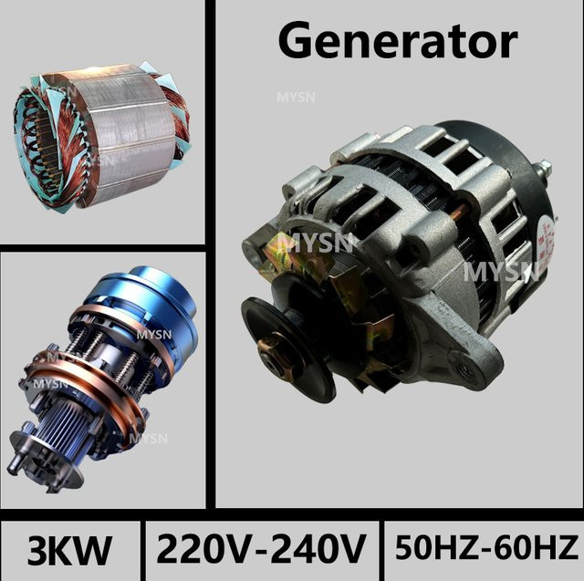 MYSN Elektrischer Generator 3 kW 220 V Permanentmagnet-Stromgenerator mit 3000 W Leistung - Bild 1