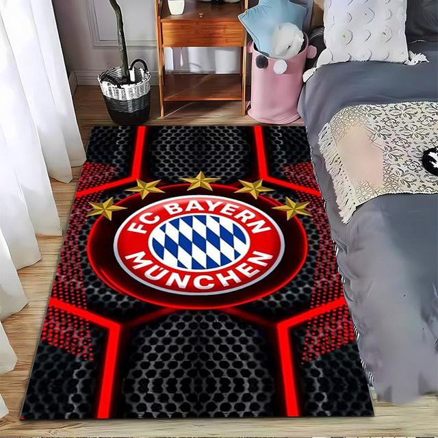 Nimbus Carpet FC Bayern München Teppich mit Logo-Design in Rot und Schwarz, B/H: 60 x 40 cm - Bild 1