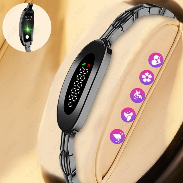 LIGE Smart-Armband für Damen und Herren in Schwarz mit Herzfrequenz- und Gesundheitsmonitor sowie Fitness-Tracker und IP68 Wasserdichtigkeit - Bild 1