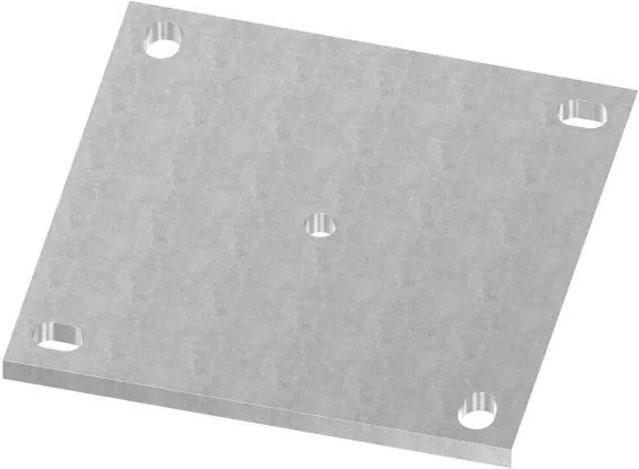 FeNau Ankerplatte aus Stahl mit Langlöchern, Farbe: Grau, B/T/H: 20,0 x 20,0 x 1,0 cm - Bild 1