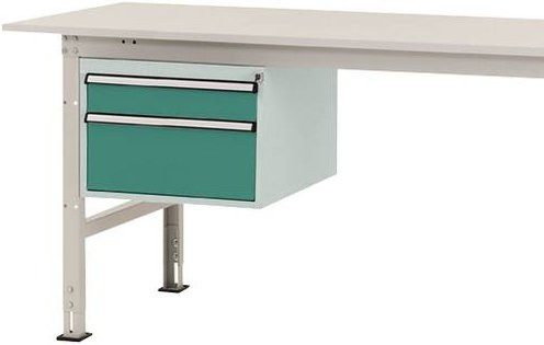 Manuflex PACKPOOL Gehäuse-Unterbau AS0003.0001 in Grün und Multicolour mit 2 Schubfächern, Nutzhöhe: 30 cm, für Tischtiefe: 80 cm - Bild 1