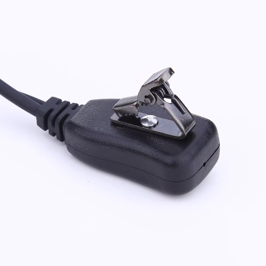 2-Pin Headset mit PTT-Mikrofon und Ohrhaken für Walkie Talkie, In-Ear Kopfhörer in Schwarz, Kabellänge: 1 m, kompatibel mit BAOFENG UV5R, KENWOOD und HYT - Bild 3